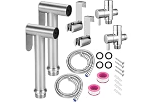 IMLEMAO 2 Pack Handheld Toilet Bidet Sprayer, Adjustable Water Pressure Stainless Steel Jet Spray Attachment with Hose for Feminine Wash, Cloth Diaper, Pet Shower, Bathroom Cleaning
