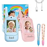 Video Walkie Talkies for Kids 2 Pack Rechargeable, Kids Walkie Talkies Long Range with screen & Voice Changer - Indoor/Outdoor Camping Toys, Great Christmas Birthday Gifts for 3-12 Year Boys and Girls