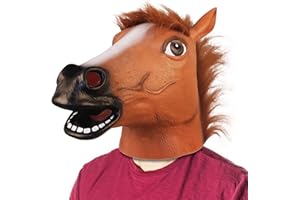 Halford Brown Horse Mask, Novelty Animal Head Mask, Funny Full Face Masks Costume Cosplay for Party Props
