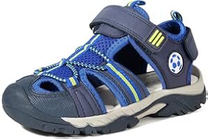 TZJS Girls Boys Sandals Kids Closed Toe Outdoor Hiking Sandal Lightweight Athletic Adjustable Straps Summer Shoes for Toddler/Little Kid