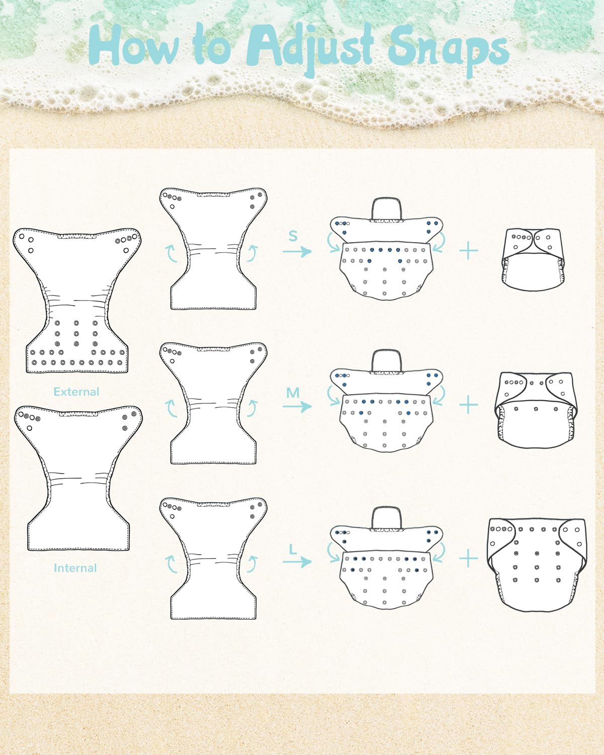 babygoal Reusable Swim Diapers with Wet Bag 4 Pack - Adjustable & Washable Water Diapers for 8M-3T Toddler Swimming Lessons-Animal Design