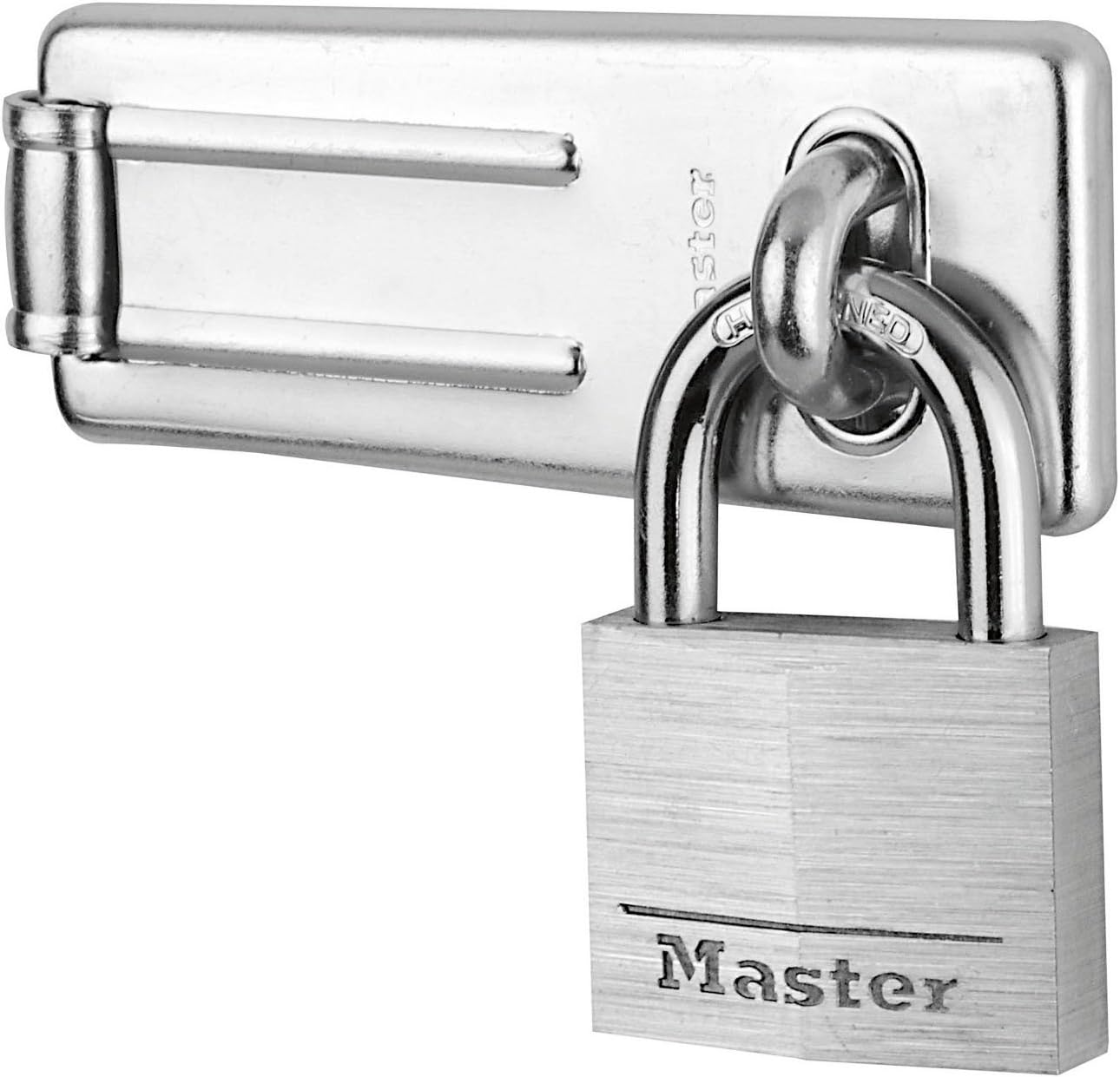 Master Lock Hasp Lock, Chrome Plated Steel Hasp, Best Used as a Gate