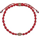 KARMA AND LUCK Guardian of Blessing, Men's Red String Bronze Charm Bracelet, Handmade in Bali for Protection, Adjustable Size