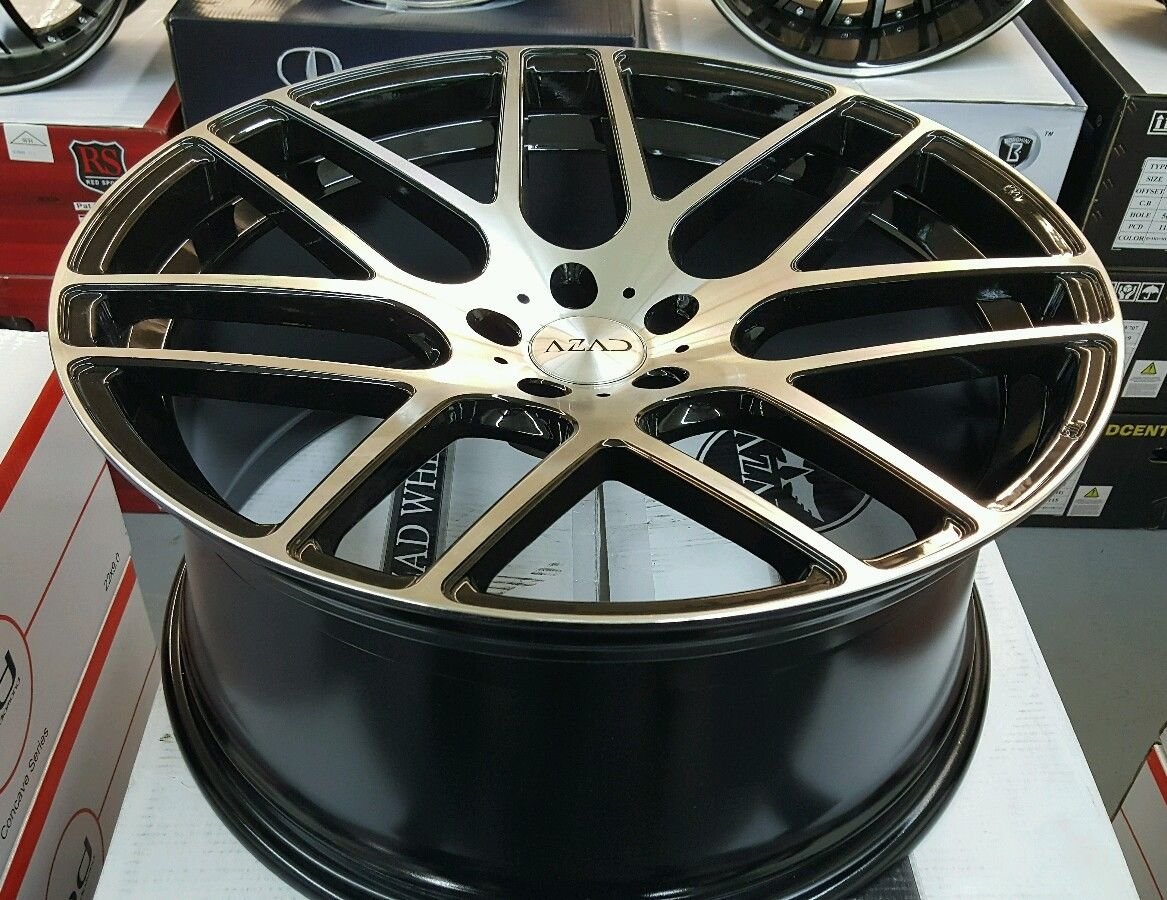 22" INCH STAGGERED AZAD AZ006 WHEELS RIMS & TIRES BMW CHEVY ASANTI