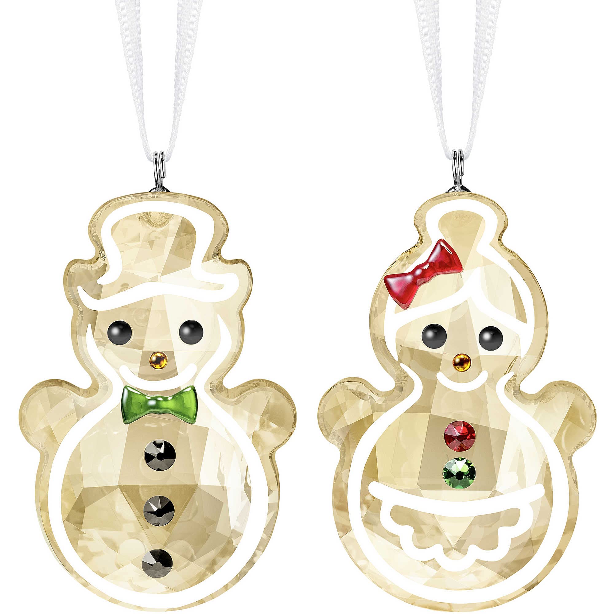 Swarovski Gingerbread Snowman Couple Ornament
