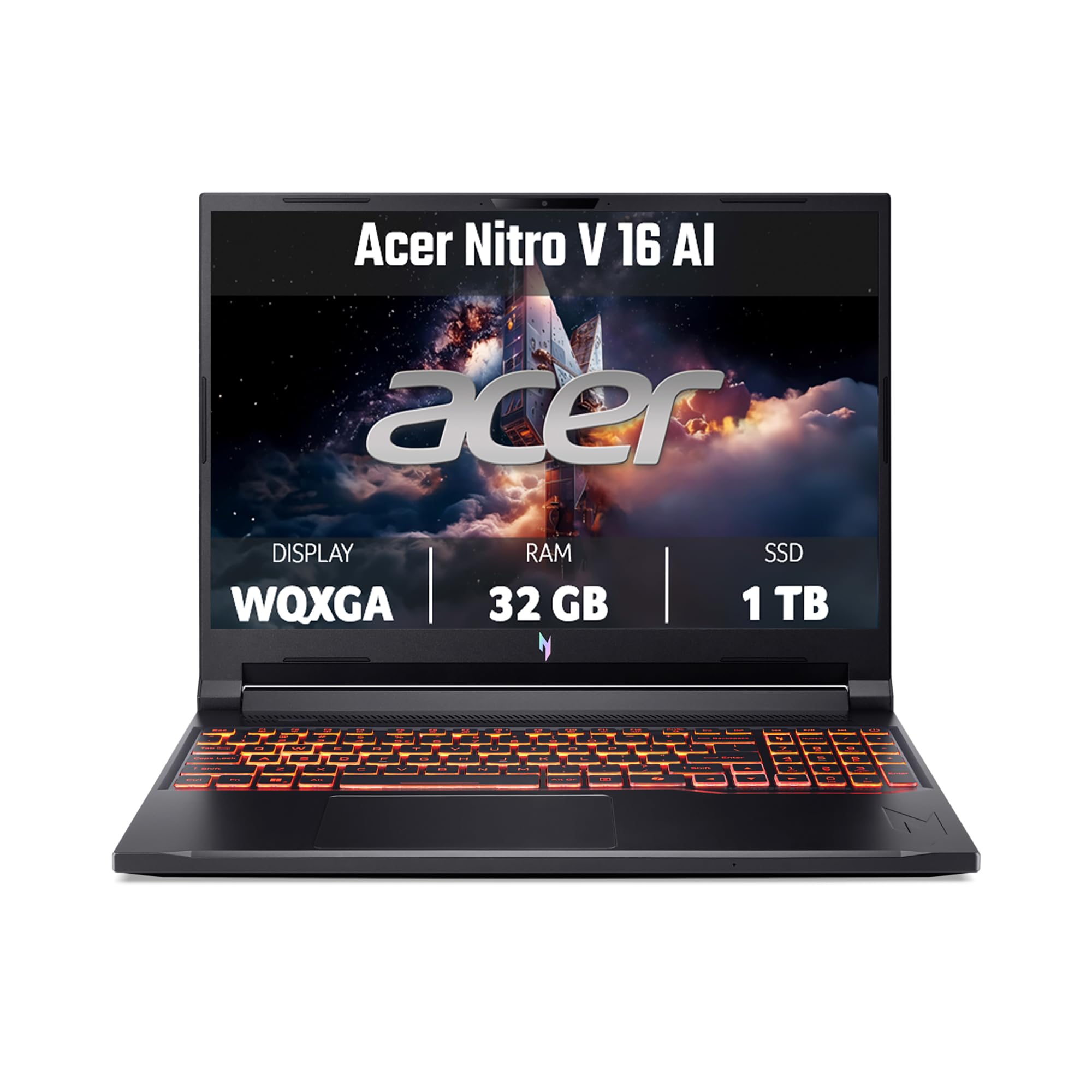 Acer Nitro V 16 AI PC Portatile IA, Notebook Gamin, NVIDIA GeForce RTX 5070 8 GB, Processore Ryzen™ AI 9 365, Ram 32 GB DDR5, 1024 GB SSD, Display 16" WQXGA IPS 180 Hz, Copilot+ PC, Windows 11 Home