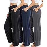 Sexy Basics 3 Pack Buttery Soft Pajama Pants for Women | Comfy Casual Lounge Pajama Bottoms | Drawstring & Pockets Pj