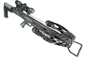 Killer Instinct TEMPR-X Crossbow Kit 405 FPS 195 LB Draw Weight - X CAM Synchronized Design with Lumix 4x32 Scope and Anti-Dry Fire Safety