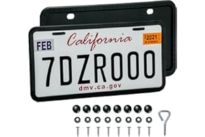 TDHDIKE License Plate Frames - 2 PCS Silicone License Plate Holder for US Car Universal License Plate Bracket, Rustproof, Rattle Proof & Weatherproof, Mounting Accessories Included