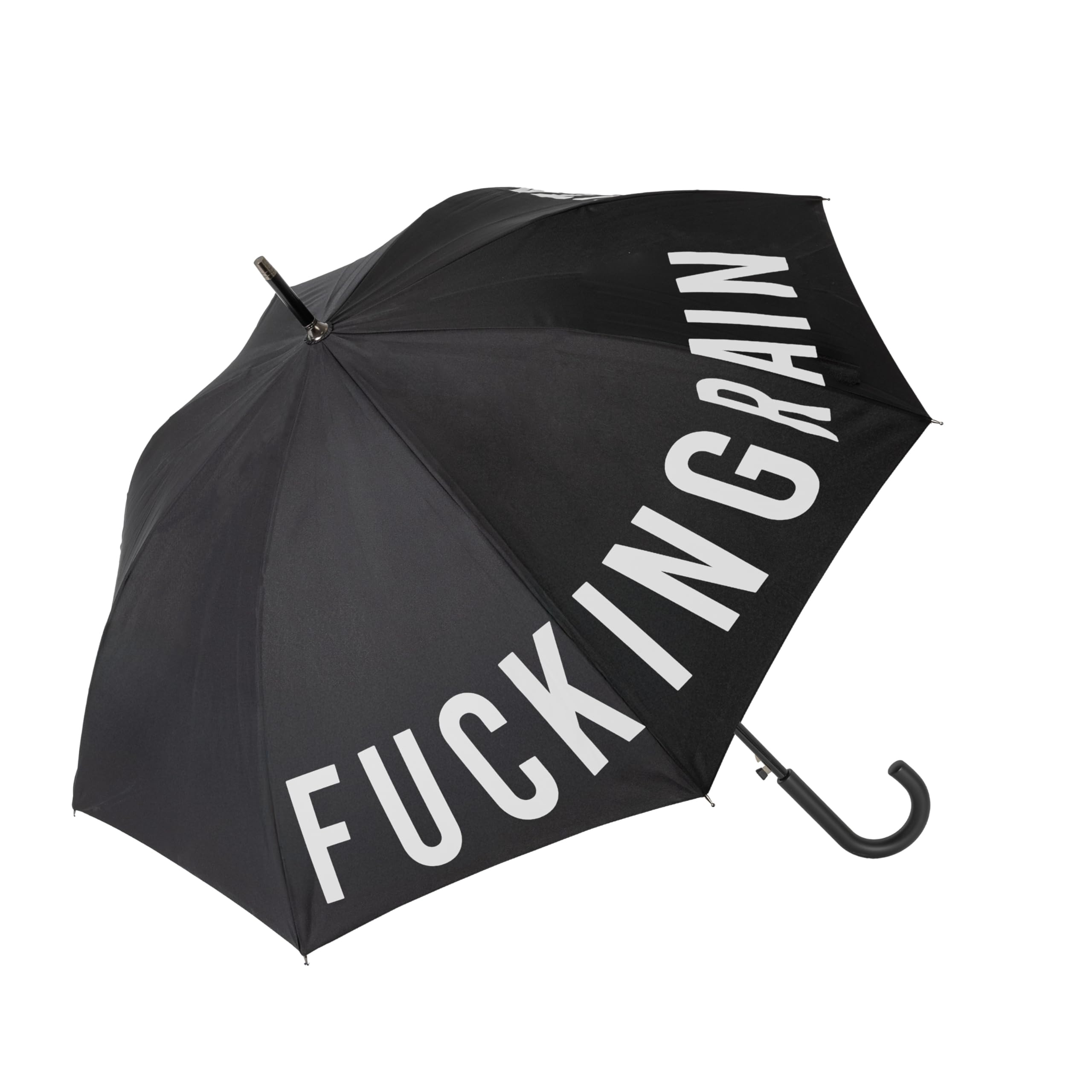 Fisura - Large Windproof Umbrella F*cking rain, Original Compact umbrella with button for Women & Men, Wind Resistant, Automatic Open, For Travel, Golf, 106 centimetres in diameter