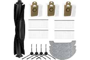 ZYBULSHJT Replacement Accessories Set for iHome AutoVac Nova/Halo, AIRROBO T10+, Laresar L6 Pro Include 1Main Brush 4 Side Brushes 4 Filters 3 Mop Pads 3 Dust Bags Parts