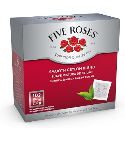 Amazon.com : Five Roses Ceylon - 102 Tagless Teabags, (Pack of 1