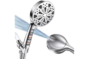 EILIKS Shower Heads with Handheld Spray Combo, High Pressure Filtered Shower Heads 10 Spray Mode Shower Head with Filters, Stainless Steel Hose, Adjustable Bracket, for Tubs Tiles Walls Pets Cleaning