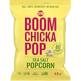 Angie's BOOMCHICKAPOP Sea Salt Popcorn, 4.8 oz. Bag | Gluten-free; vegan; Sea Salt popcorn; great for movie night &amp; entertaining