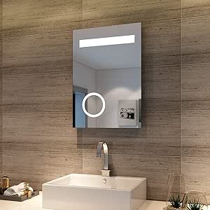 sunnyshowers LED Espejo Baño Espejo 50 X 70 Cm (con iluminación, Espejo