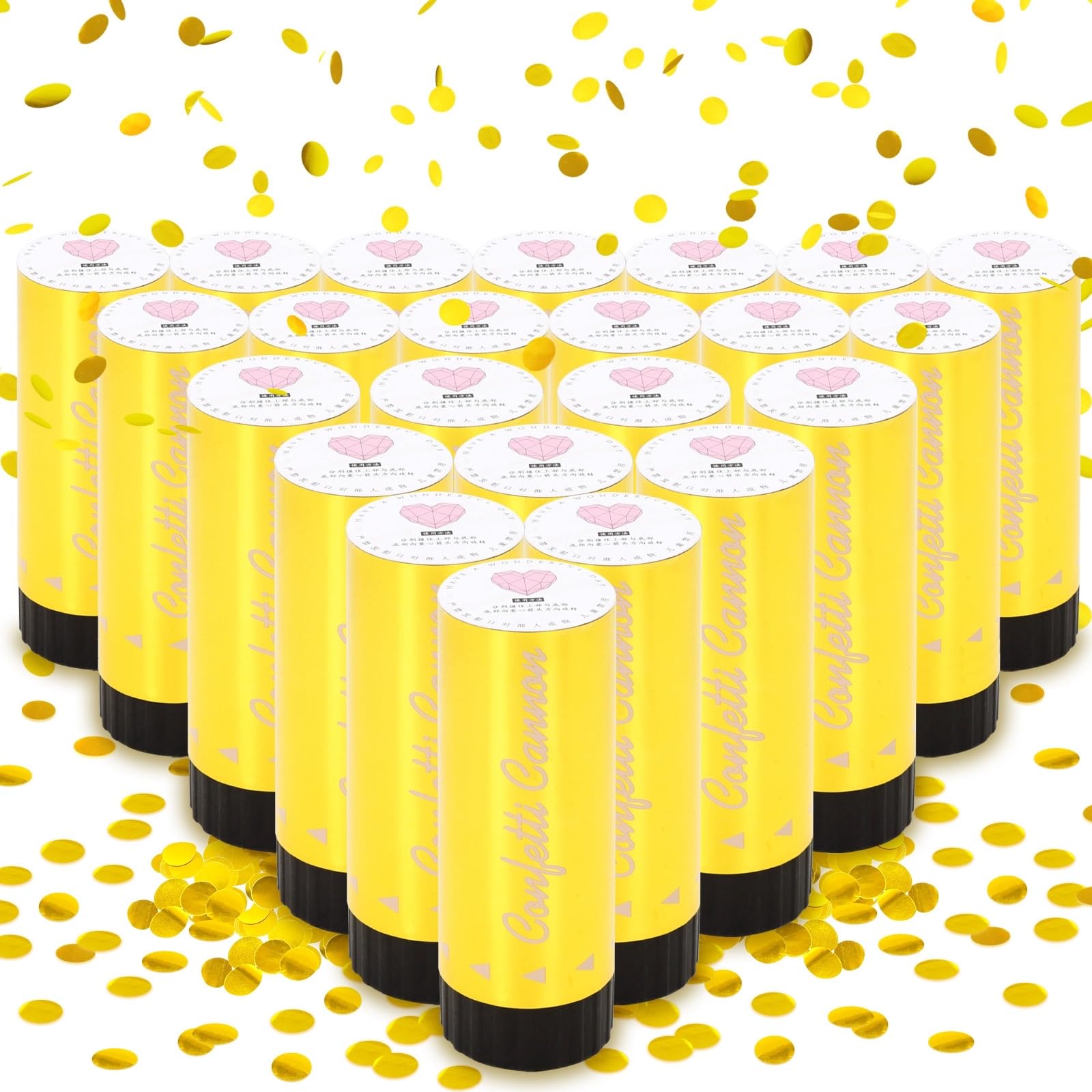 Photo 1 of **MISSING ONE**Confetti Cannon 24 Pack Small gold Confetti Poppers ideal for Weddings, Birthdays, Graduations, Baby Showers, New Year's Eve Parties Fun Party Decorations