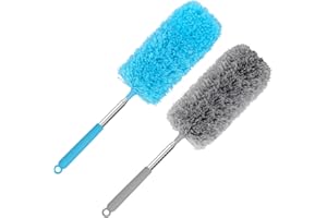 TIMIVO Mini Microfiber Duster for Cleaning, Hand Duster with Extension Pole, Washable Small Duster for Car Interior, Office, 