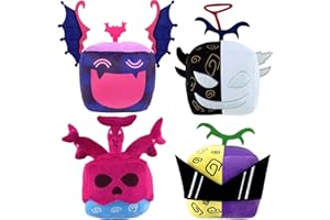 PSKDYHE Blox Fruits Plush, Stuffed Animal Plushie Pillow Soft Fruits Hugging Plush Pillow Toy Collectible Gifts for Kids Fans Aldults Birthday (4 Pcs Style B)