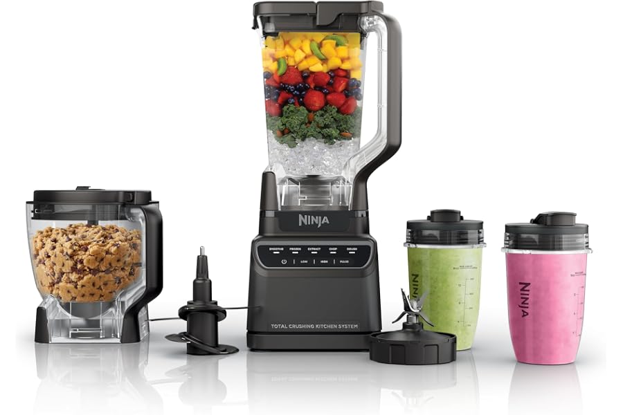 Ninja Kitchen System | All-in-One for Smoothies, Frozen Drinks, Veggie Chopper & More | With Full-Size Pitcher, 8 Cup Food Pr Book