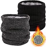 lifwimner Winter Fleece Neck Warmer Mens Ski Mask Face Warmer Neck Gaiter Neck Scarf Women Thick Windproof 2 Pack