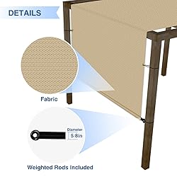 E&K Sunrise 3'Wx29'L Outdoor Shade Canopy Cover