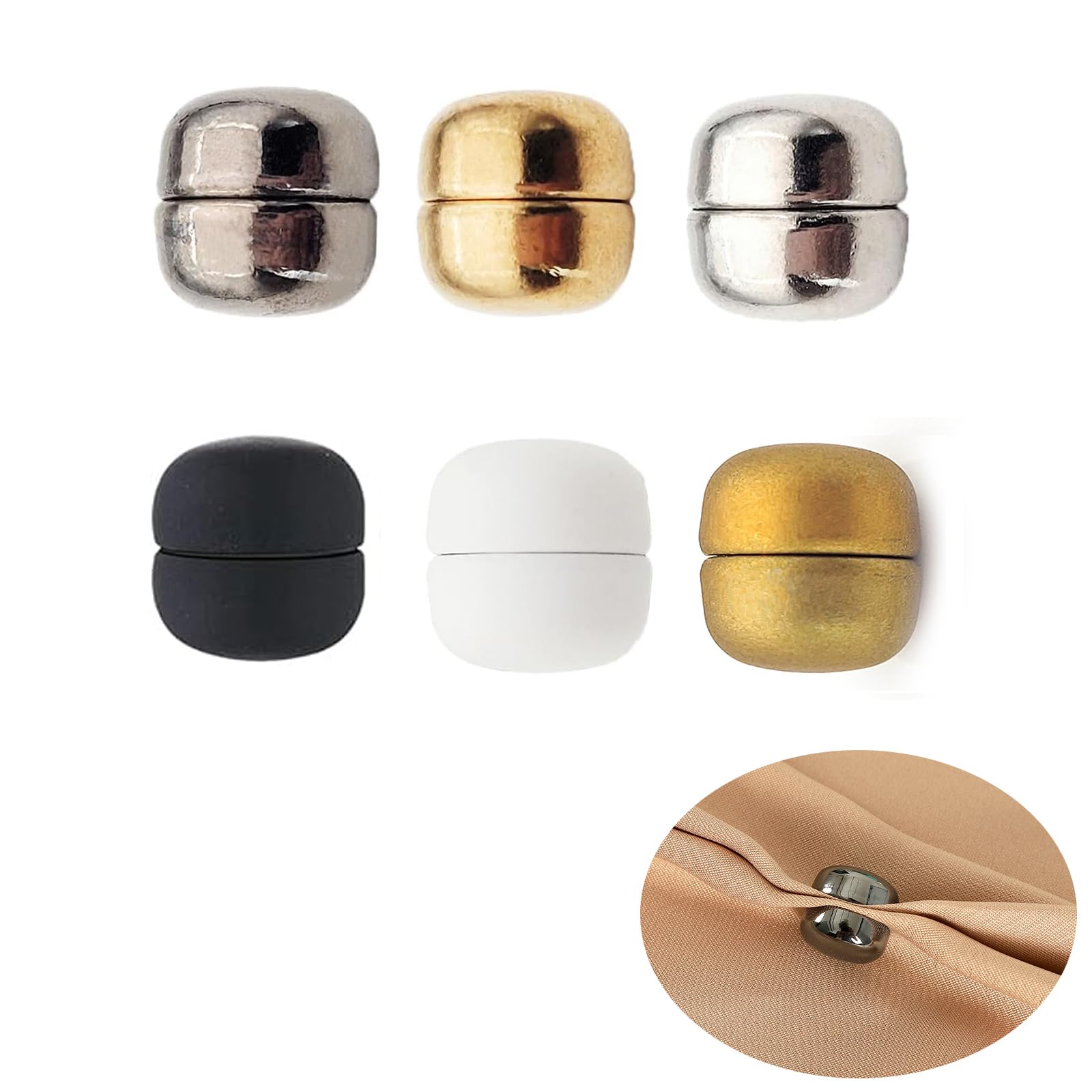 XUTONG 6 Pairs Magnetic Hijab for Women, Hijab Brooch with Magnetic Buckle Muslim Magnetic Clip for Hijab, Multipurpose Pins with Magnets - Strong Pins No Holes for Women