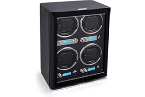 Heiden Quad Watch Winder - Direct Drive Brushless Motor, LCD Digital Controls - Zero Magnetization, 100+ Setting Combination, Ultra Quiet Nova 4 Watch Winder for Automatic Watches Such as Rolex