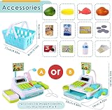 BUYGER Kids Pretend Play Till Cash Register with Scanner and Light Sounds view 5