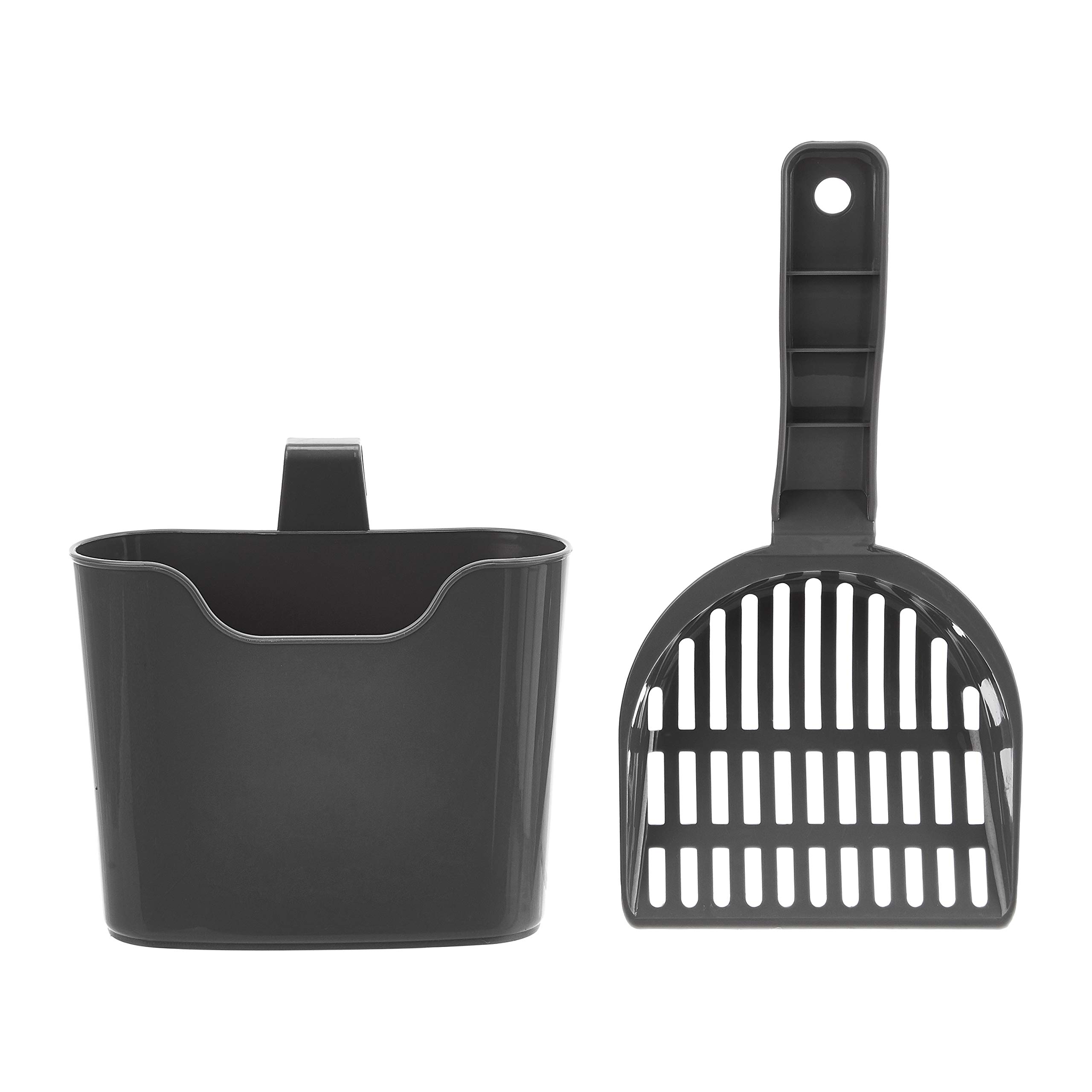 Photo 1 of Amazon Basics Durable Litter Scoop for Cat Litter Box, with Holder, Efficient Scooper