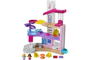 Fisher-Price Little People Barbie Toddler Toy Little Dreamhouse Playset With Music Lights Sounds & 7 Pieces For Ages 18+ Months