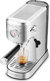 Casabrews CM5418 Espresso Machine 20 Bar Steam Frother 1L Water Tank Silver view 1