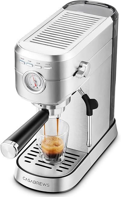 Casabrews CM5418 Espresso Machine 20 Bar Steam Frother 1L Water Tank Silver