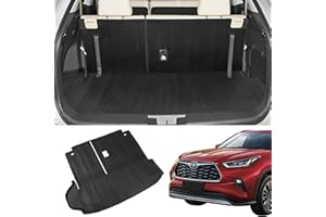 Rongtaod Cargo Mat Compatible with 2020-2024 Toyota Highlander Trunk Mat Cargo Mat Cargo Liner All Weather Trunk Liner 2023 Highlander Accessories (Trunk Mat with Backrest Mat)