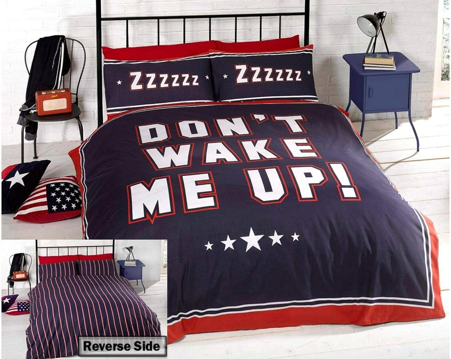 Bedding Heaven® Don't Wake Me Up Duvet Cover. Fully Reversible. Perfect