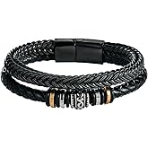 LUXUS™ To My Son Bracelet – Sentimental Leather Bracelet for Men From Mom & Dad, Never Forget How Much You Mean to Me – Perfect Birthday, Wedding, or Graduation Gift for Son