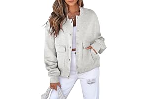 EVALESS Womens Crop Jacket Long Sleeve Shacket Lightweight Fall 2025 Casual Coat with Pockets