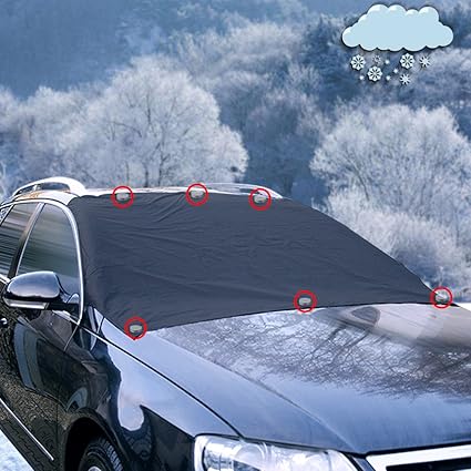 iZoeL Magnetische Frontscheibenabdeckung Auto Scheibenabdeckung Frostschutz Abdeckung mit 6 Magnete Eisschutzfolien Winterabdeckung Keine Kratzer Oversized für SUV Truck Normal Auto