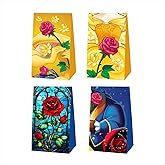 FFGJA 12pcs Princess Beauty Birthday Party Gift Bags Goodie Bags,Princess Beauty Party Supplies for Kids Birthday Decorations