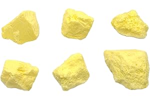 EISCO 6Pk Raw Sulfur, Mineral Specimens - Approx. 1" - Geologist Selected & Hand Processed - Great for Science Classrooms - C