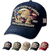 United States 250th Anniversary Celebration Hat, Adjustable Retro Patriotic Cap for Men Women