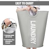 DOKEHOM 82L Large Collapsible Laundry Basket with Aluminum Handle Grey view 5