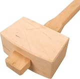 Silverline Wooden Mallet 115mm Hardwood Head Shaft Angled Face view 5