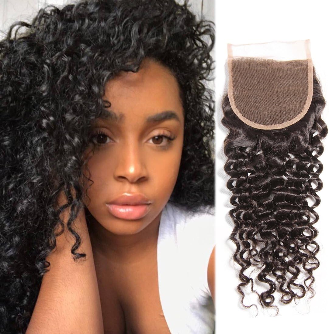 Nadula 8A Wholesale Malaysian Curly Hair Free Part Lace Closure Unprocessed Remy Virgin Cheap Human Hair Natural Color(14inch Closure)