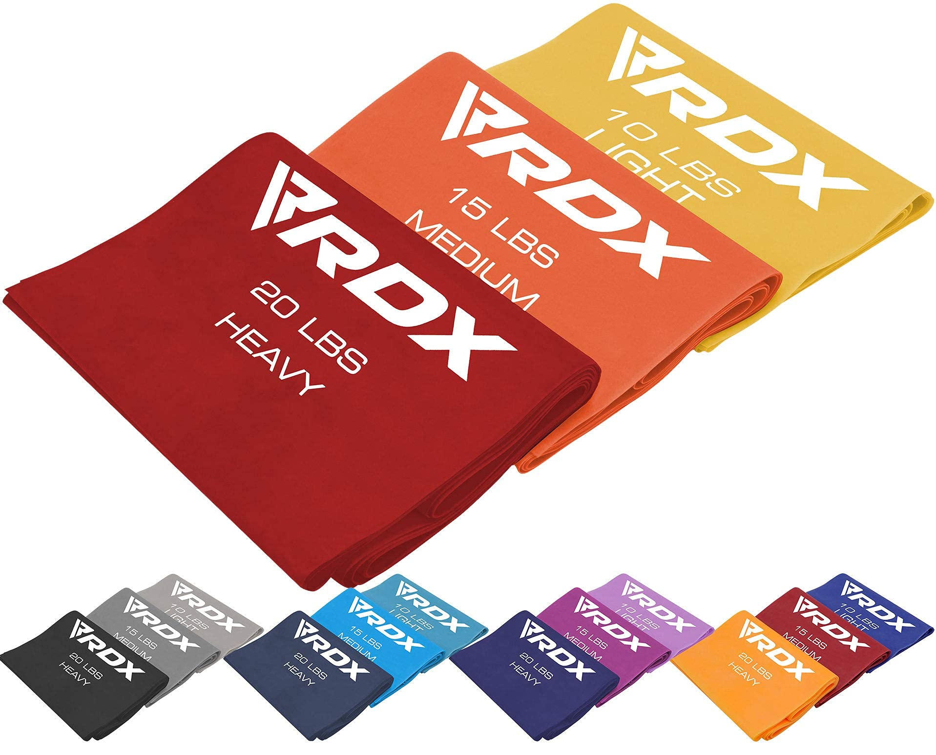 RDX Resistance Bands TPE 3 Level Set 1.5M Long, REACH RoHS CPSIA Certified, Flat Skin Friendly Thick Stretch Elastic Loop, Yoga Home Gym Fitness Workout Exercise, Ballet Pilates Legs Training Slimming