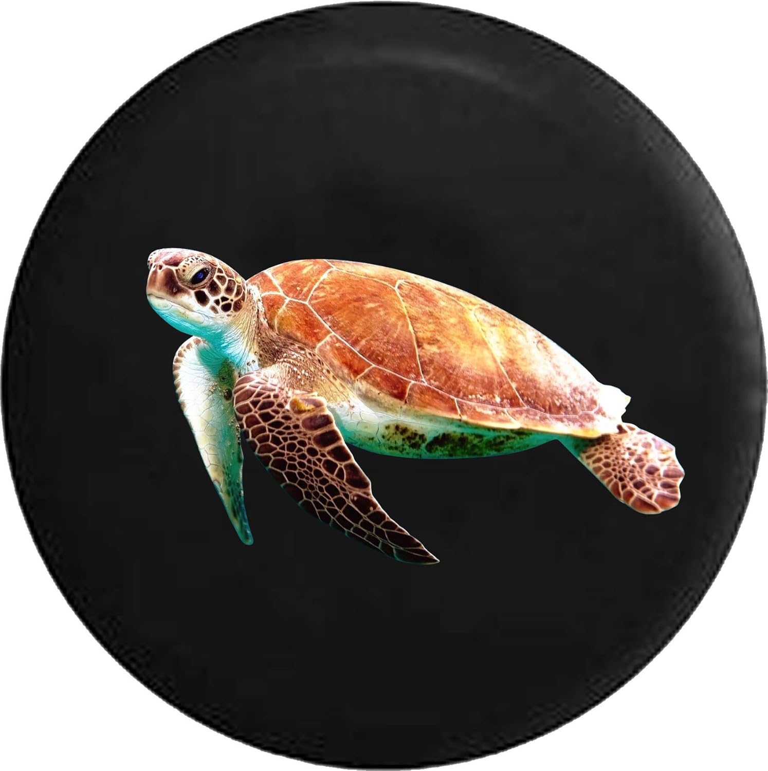 Spare Tire Cover Sea Turtle Swimming in The Ocean (Fits