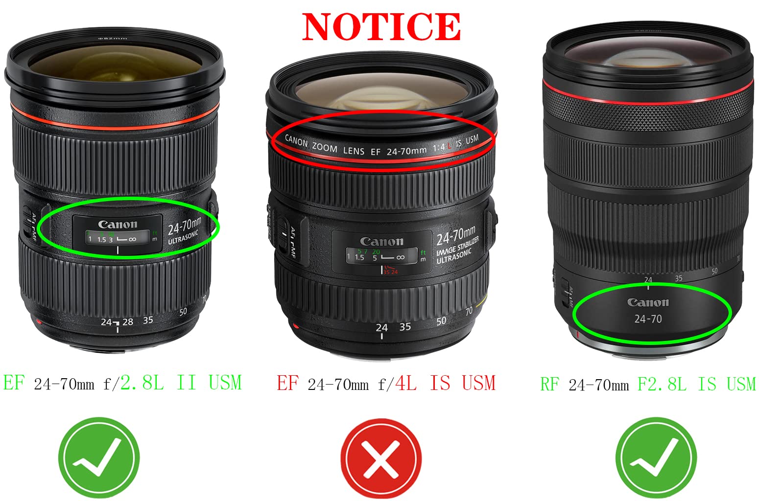 82mm Lens Cap Cover for Canon RF 24-70mm F2.8 L is USM,EF 24-70mm f/2.8L(Not for 4L) II USM,EF 24-70mm f/2.8L USM,HUIPUXIANG[2 Pack] - view 2