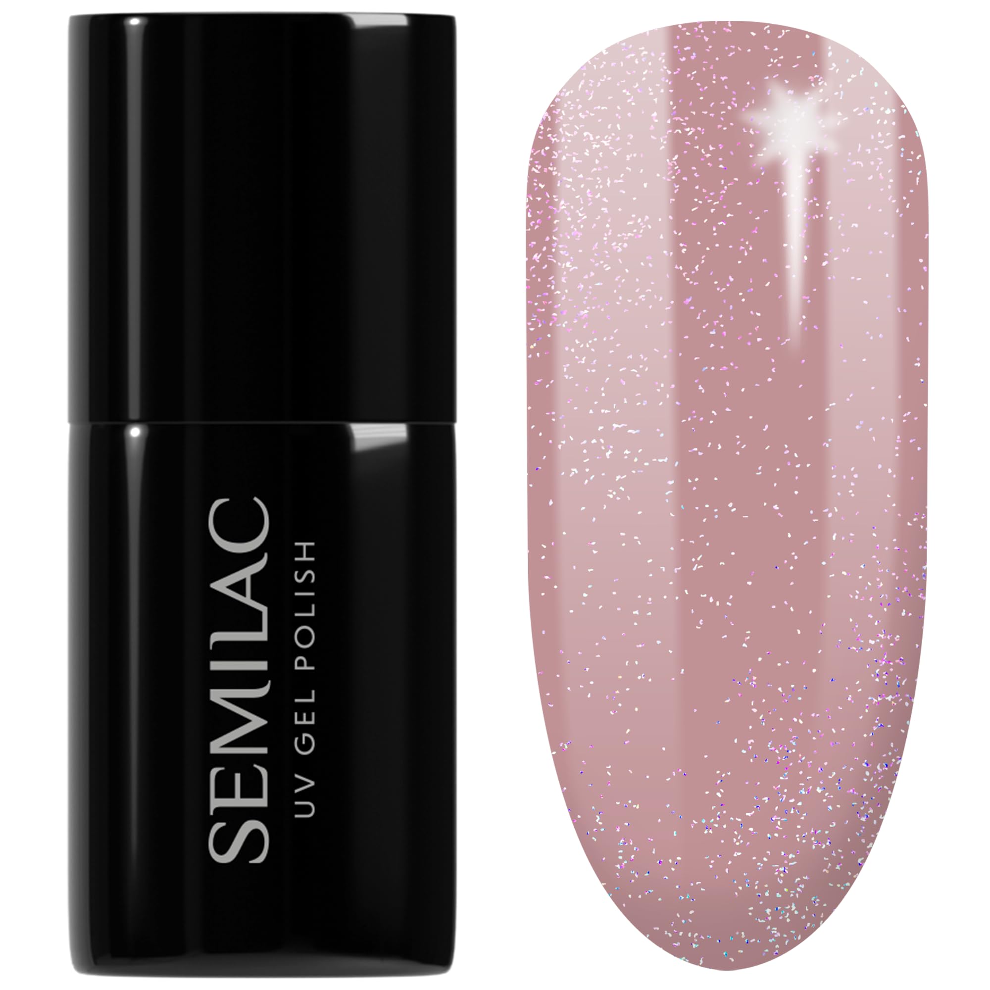 SEMILAC Gel Nail Polish 320 Shimmer Dust Beige - Full Coverage Gel Polish - Soak Off Easy To Use LED/UV Nail Lamp - Long Lasting Manicure and Pedicure up to 3 weeks