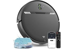 XIEBRO LIFE Robot Vacuum and Mop Combo, WiFi/App/Voice, Robotic Vacuum Cleaner with Schedule, 2 in 1 Mopping Robot Vacuum with Water Tank and Dustbin, Self-Charging, Slim, Ideal for Hard Floor, Pet Hair, Carpet