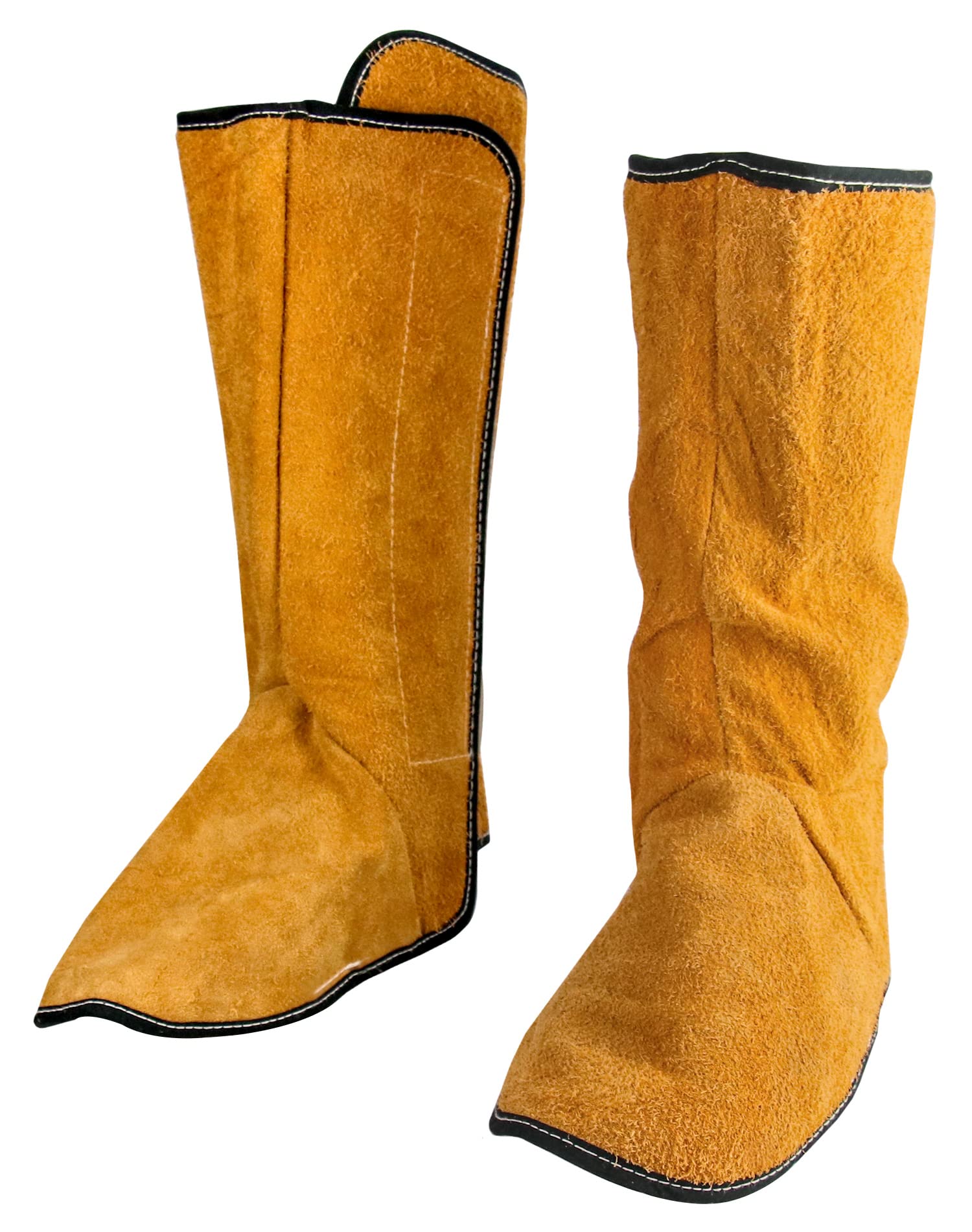Photo 1 of QWORK Fireproof Shoe Leg Cover Leather for Welding Welder Work Boot Protectors, Welding Safety Boot Covers, Leg Guards Gaiters, Men and Women