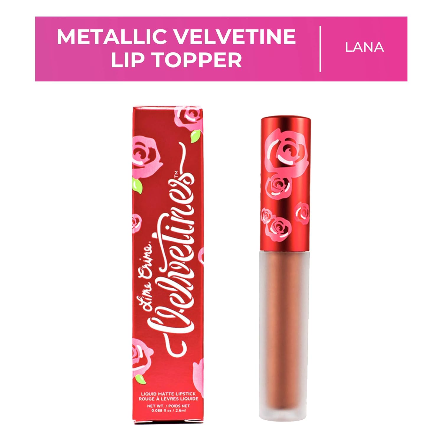 Lime Crime Metallic Velvetines Liquid Matte Lipstick, Lana - Burnished Bronze - French Vanilla Scent - Long-Lasting Liquid Metal Matte Lipstick - Won't Bleed or Transfer - Vegan